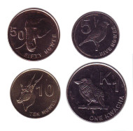 Набор монет Замбии (4 шт.). 5-50 нгве, 1 квача, 2012 года, Замбия.