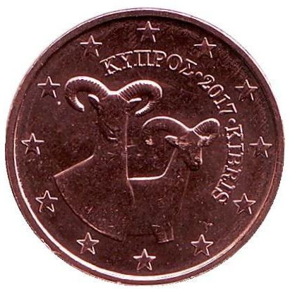 Монета 2 цента. 2017 год, Кипр.