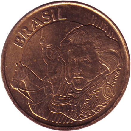 Монета 10 сентаво. 2017 год, Бразилия. Педру I.