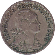 Монета 50 сентаво. 1952 год, Португалия.