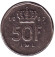 Монета 50 франков. 1987 год, Люксембург. Монета 50 франков. 1987 год, Люксембург.