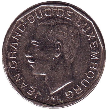 Монета 50 франков. 1987 год, Люксембург. Монета 50 франков. 1987 год, Люксембург.