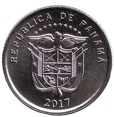 Монета 1/10 бальбоа. 2017 год, Панама. Монета 1/10 бальбоа. 2017 год, Панама.