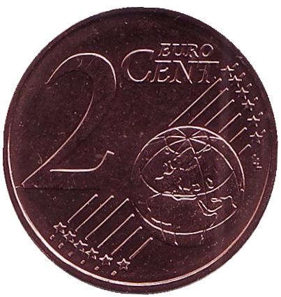 Монета 2 цента. 2015 год, Греция.
