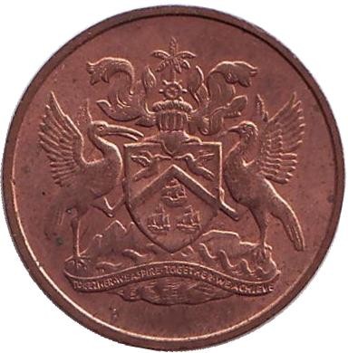 Монета 1 цент. 1973 год, Тринидад и Тобаго.