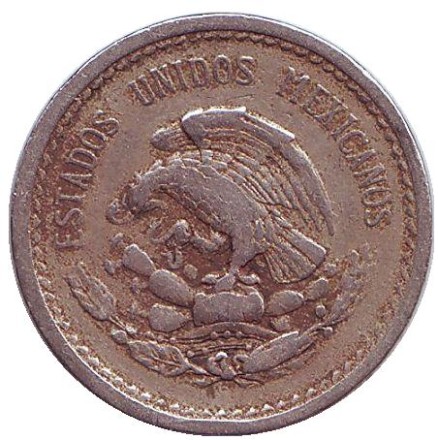 Монета 5 сентаво. 1937 год, Мексика.