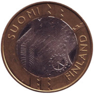 Монета 5 евро. 2011 год, Финляндия. Уусимаа.