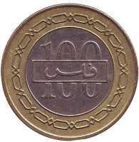 Монета 100 филсов. 2002 год, Бахрейн.
