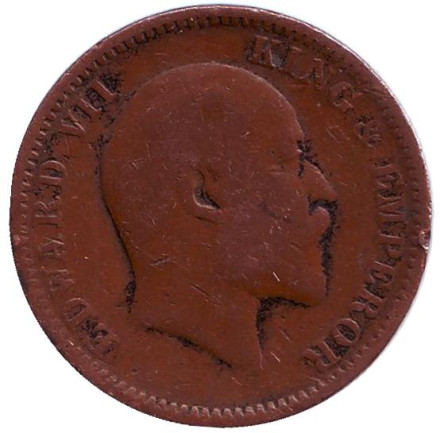 Монета 1/4 анны. 1906 год, Индия Британская. (Медь, 6.48 гр).