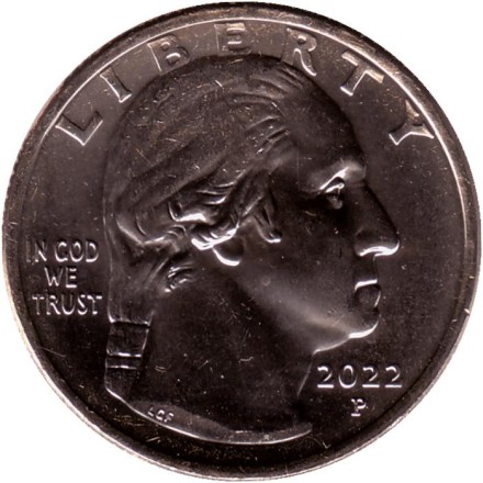 Монета 25 центов. 2022 год (P), США. Салли Райд. Серия "Американские женщины". Монета 25 центов. 2022 год (P), США. Салли Райд. Серия "Американские женщины".