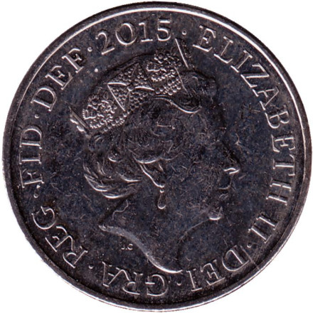 Монета 10 пенсов. 2015 год, Великобритания. Новый тип. Монета 10 пенсов. 2015 год, Великобритания. Новый тип.