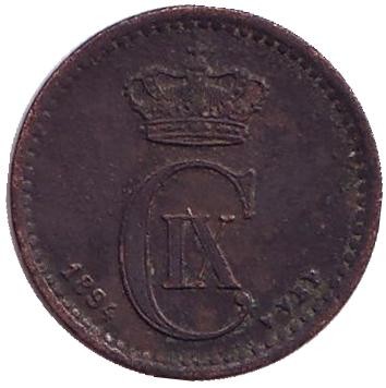 Монета 1 эре. 1894 год, Дания. Монета 1 эре. 1894 год, Дания.