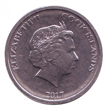 Монета 1 цент. 2017 год, Острова Кука. Птица.