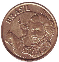 Монета 10 сентаво. 1998 год, Бразилия. Педру I. Монета 10 сентаво. 1998 год, Бразилия. Педру I.