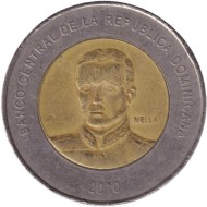 Монета 10 песо. 2010 год, Доминиканская Республика. Матиас Рамон Мелла. Монета 10 песо. 2010 год, Доминиканская Республика. Матиас Рамон Мелла.