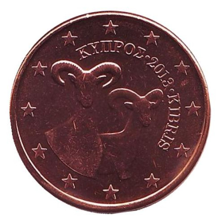 Монета 5 центов. 2013 год, Кипр.