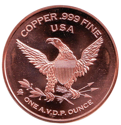 Пещерный лев. "Ледниковый период". Монетовидный жетон. Унция меди 999. США. 