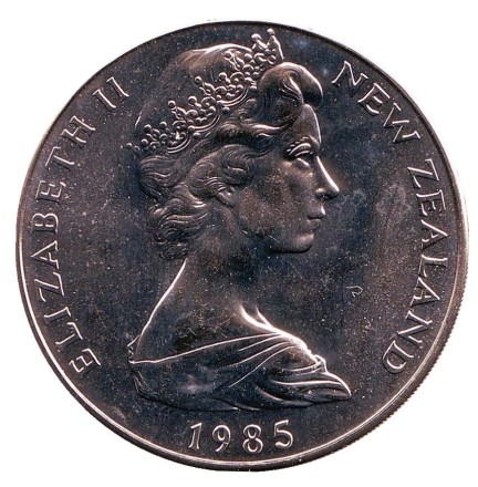 Монета 1 доллар. 1985 год, Новая Зеландия. Чёрный ходулочник.