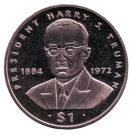 Монета 1 доллар. 1995 год, Либерия. Гарри Трумэн.