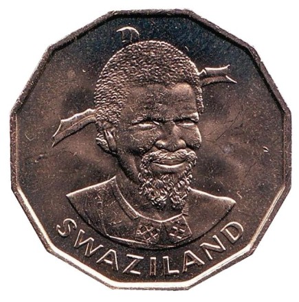 Монета 50 центов. 1981 год, Свазиленд. Король Мсавати III.