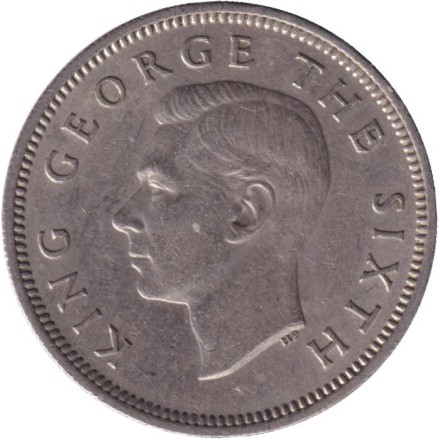 Монета 1 шиллинг. 1951 год, Новая Зеландия. Воин Маори. Монета 1 шиллинг. 1951 год, Новая Зеландия. Воин Маори.