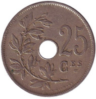 Монета 25 сантимов. 1928 год, Бельгия. (Belgique)   Монета 25 сантимов. 1928 год, Бельгия. (Belgique)