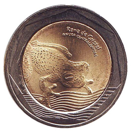 Монета 500 песо. 2018 год, Колумбия. UNC. Стеклянная лягушка.