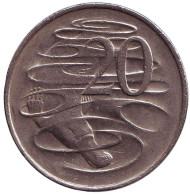 Монета 20 центов. 1977 год, Австралия. Утконос. Монета 20 центов. 1977 год, Австралия. Утконос.