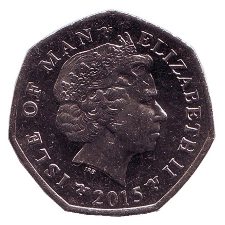 Монета 50 пенсов. 2015 год, Остров Мэн. (AС) Башня Милнера. Монета 50 пенсов. 2015 год, Остров Мэн. (AС) Башня Милнера.