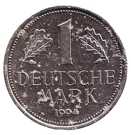 Монета 1 марка. 1994 год (J), ФРГ.