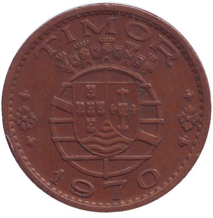 Монета 1 эскудо 1970 год, Португальский Тимор.