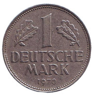 Монета 1 марка. 1970 год (G), ФРГ. Монета 1 марка. 1970 год (G), ФРГ.