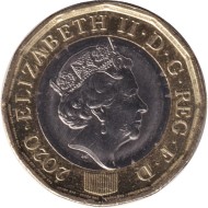 Монета 1 фунт. 2020 год, Великобритания. Монета 1 фунт. 2020 год, Великобритания.