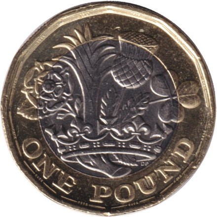Монета 1 фунт. 2020 год, Великобритания. Монета 1 фунт. 2020 год, Великобритания.