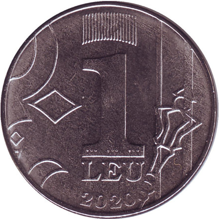 Монета 1 лей. 2020 год, Молдавия. UNC.