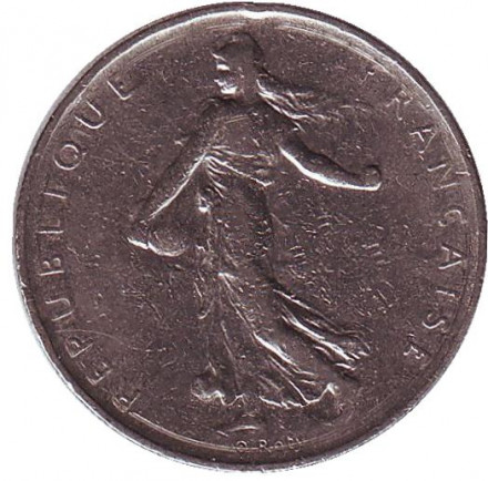 Монета 1 франк. 1961 год, Франция. Монета 1 франк. 1961 год, Франция.