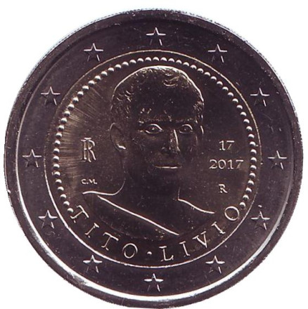 Монета 2 евро. 2017 год, Италия. 2000 лет со дня смерти Тита Ливия.