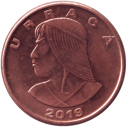 Монета 1 сентесимо. 2019 год, Панама. Уррака.