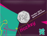 Монета 50 пенсов. 2011 год, Великобритания. Хоккей на траве. Летние Олимпийские игры 2012 года в Лондоне. В блистере. Монета 50 пенсов. 2011 год, Великобритания. Хоккей на траве. Летние Олимпийские игры 2012 года в Лондоне. В блистере.