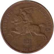 Монета 5 центов. 1925 год, Литва. Монета 5 центов. 1925 год, Литва.
