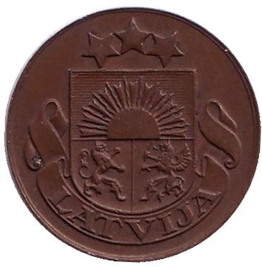 Монета 1 сантим. 1926 год, Латвия.
