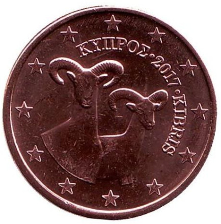 Монета 5 центов. 2017 год, Кипр.