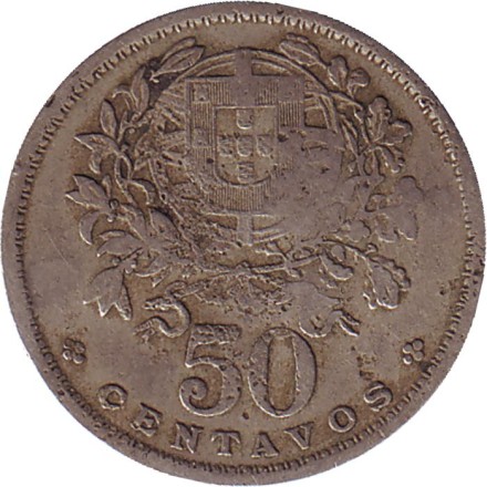 Монета 50 сентаво. 1953 год, Португалия. Монета 50 сентаво. 1953 год, Португалия.