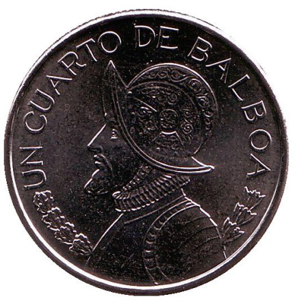 Монета 1/4 бальбоа. 2017 год, Панама.