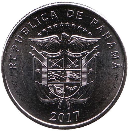 Монета 1/4 бальбоа. 2017 год, Панама. Монета 1/4 бальбоа. 2017 год, Панама.
