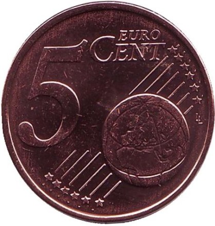 Монета 5 центов. 2015 год, Греция.