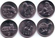 Животные. Набор монет Северной Кореи (6 шт.). 2002 год, Северная Корея.