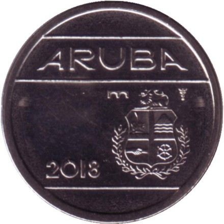 Монета 10 центов. 2018 год, Аруба. Монета 10 центов. 2018 год, Аруба.