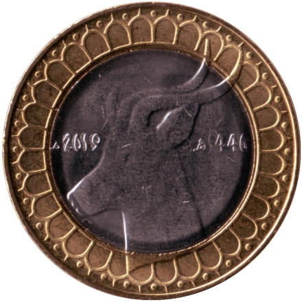 Монета 50 динаров. 2019 год, Алжир. Газель.