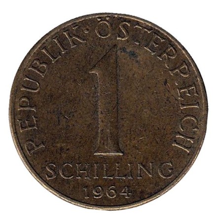 Монета 1 шиллинг. 1964 год, Австрия. Эдельвейс.
